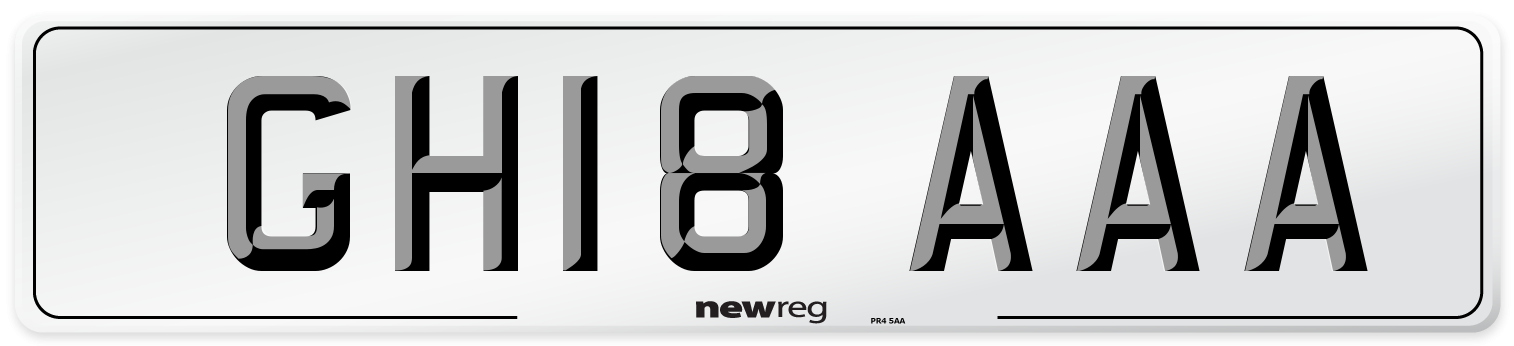 GH18 AAA Number Plate from New Reg